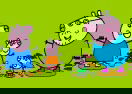 Colorear a Peppa Pig Jugando en Charcos