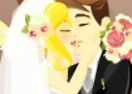 Early Wedding Kiss - Beautiful Bride