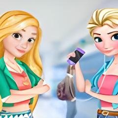 Elsa and Rapunzel College Girls - Juega gratis online en 