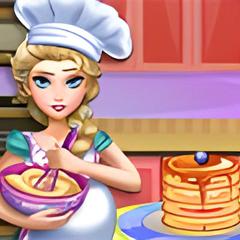 Pregnant Elsa Baking Pancakes