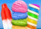 Rainbow Ice Cream and Popsicles