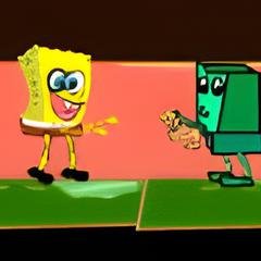 Spongebob and Zombie At The Cemetery